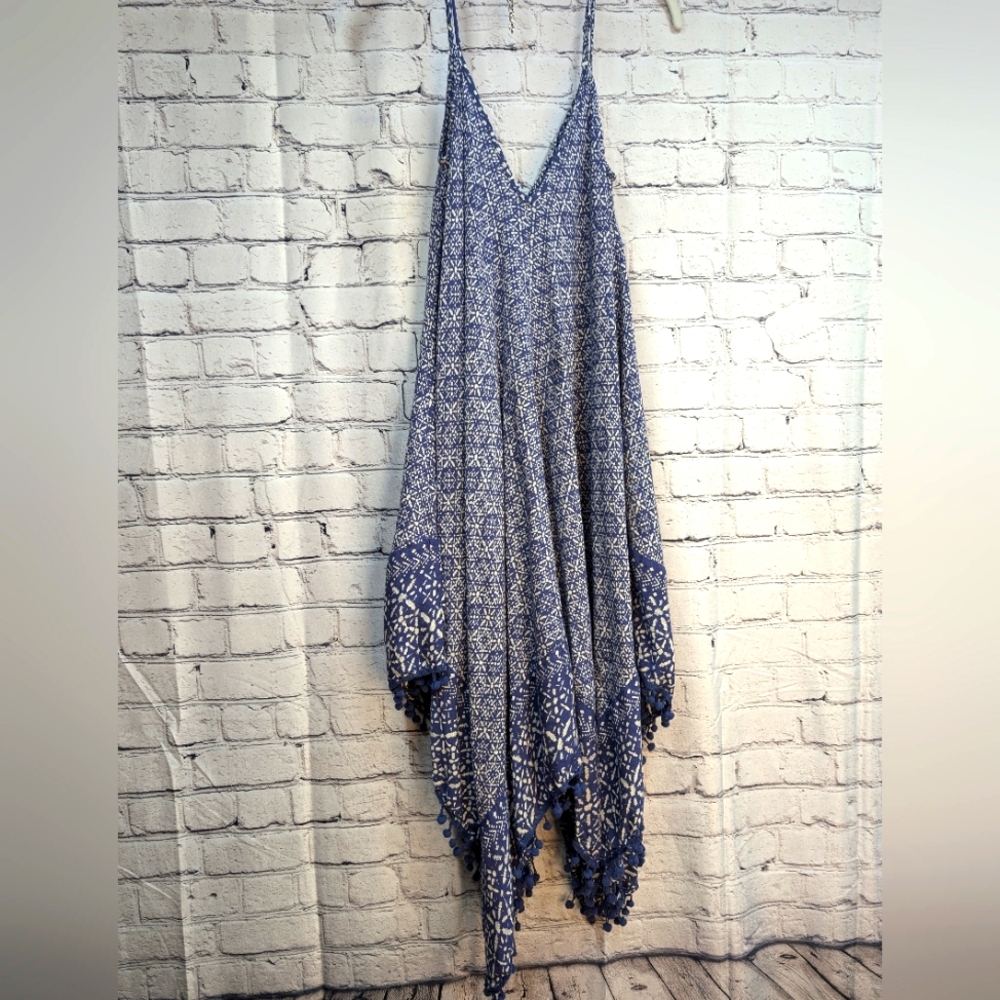 Blue and White Patterned Dress